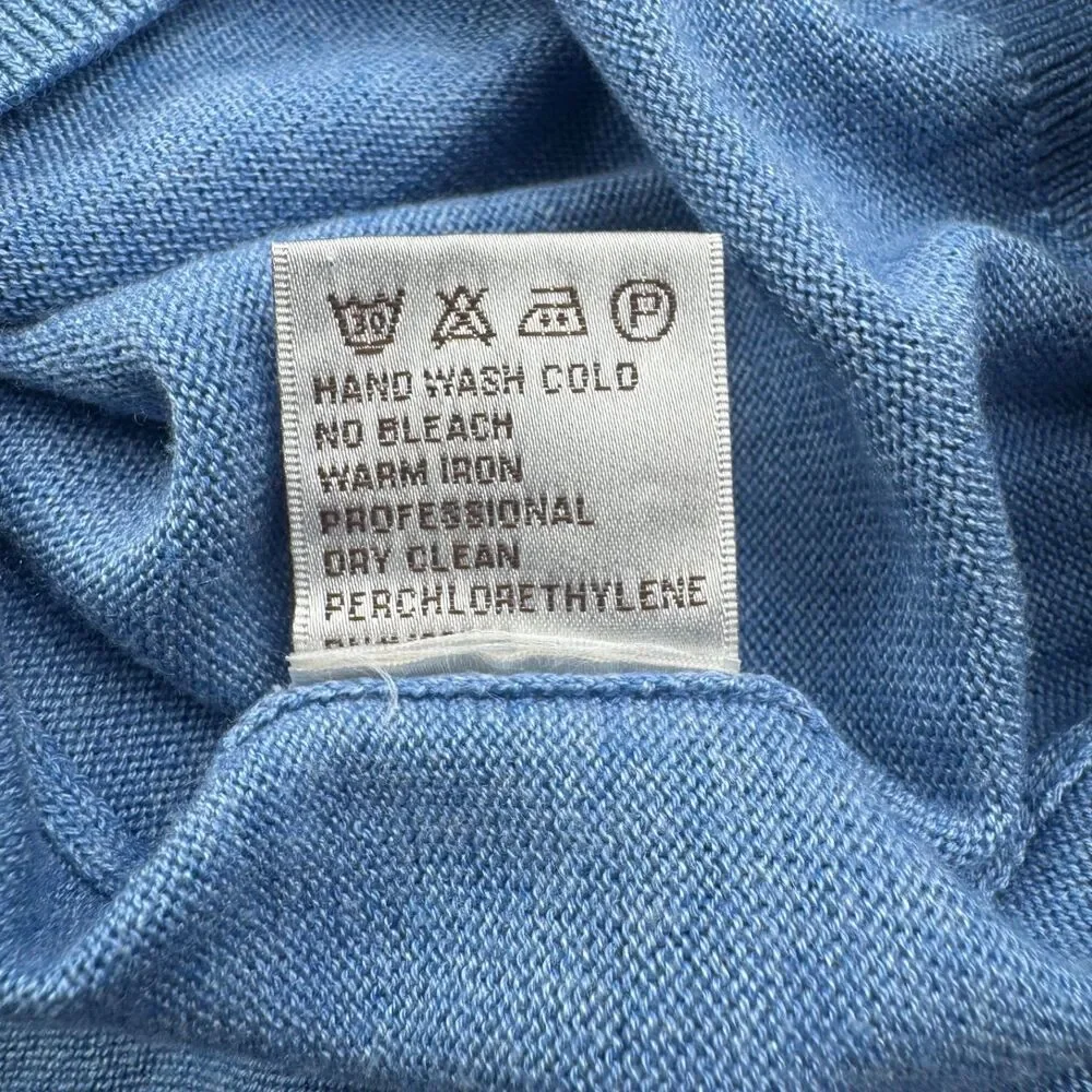 Peter Millar Sweater Vest Silk/Cotton/Cashmere V-Neck Men's Xl Blue NGLA Logo